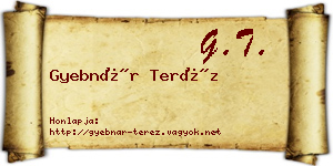 Gyebnár Teréz névjegykártya